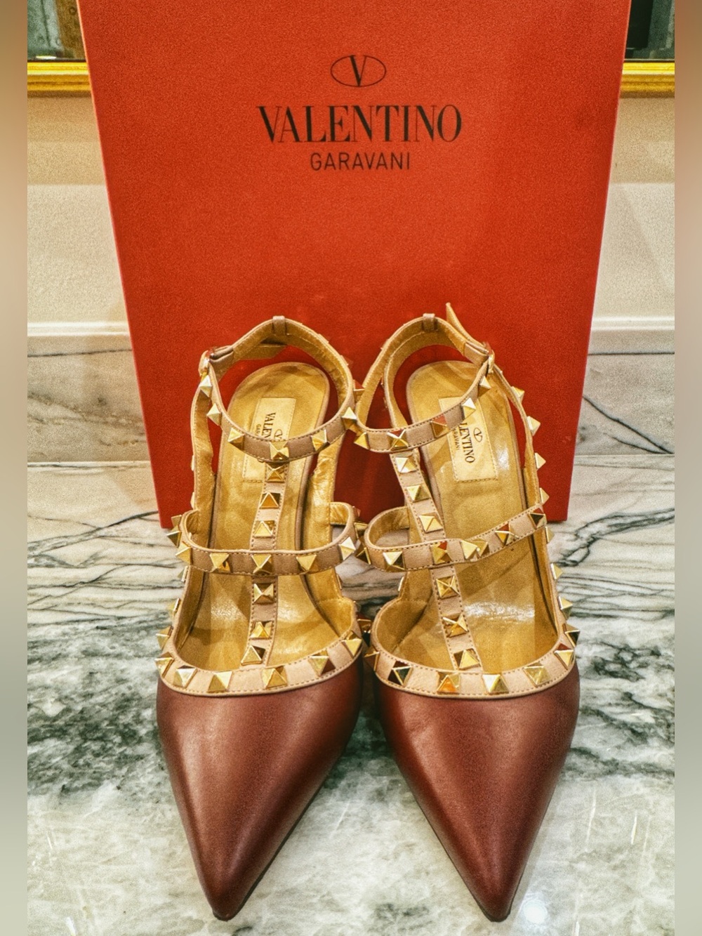 Valentino Garavani Rockstud Ankle Strap Pumps